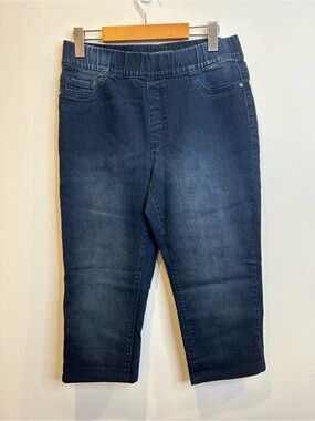 Black Label Pull On Denim Stretch Capri Pants jeans Blue